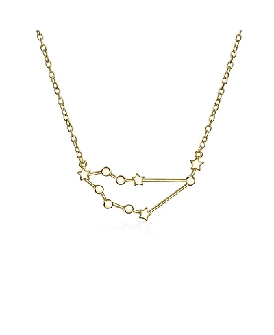 Bling Jewelry Delicate Celestial Astrology Zodiac Capricorn Constellation Stars Necklace Gold Plated Sterling Silver