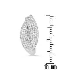 Steeltime Women's Sterling Silver and Simulated Diamonds Braid Hoops Earrings