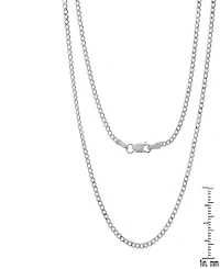 Steeltime Unisex Sterling Silver Cuban Superflat Necklace