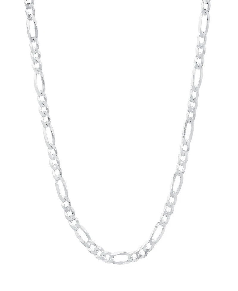 Steeltime Unisex Sterling Silver Figaro Superflat Necklace