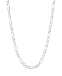 Steeltime Unisex Sterling Silver Figaro Superflat Necklace