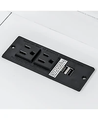 Streamdale Furniture Twin Xl Size Murphy Bed with Desk, Led Light and Usb Charging Station