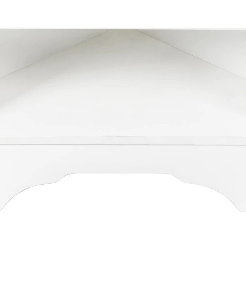 Streamdale Minimalist Corner Hall Tree with Shoe Bench & Hooks