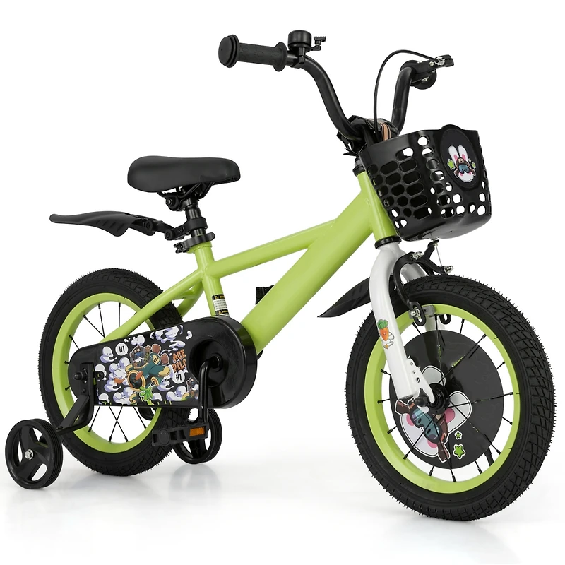 Kids Adjustable Bike with Detachable Training Wheels Safe and Fun Bicycle for Ages 4-8 Years Old