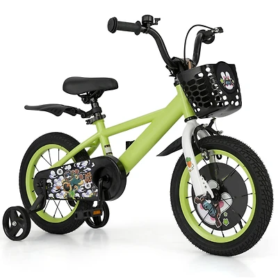 Kids Adjustable Bike with Detachable Training Wheels Safe and Fun Bicycle for Ages 4-8 Years Old