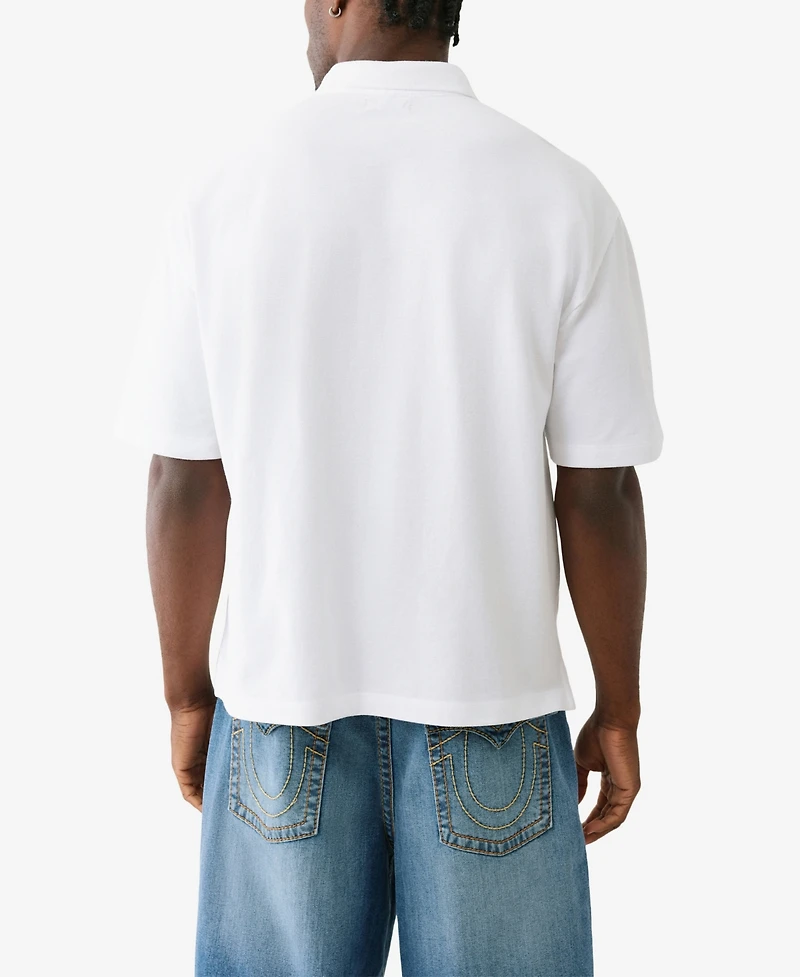 True Religion Men's Short Sleeve Overt Patch Polo Shirt