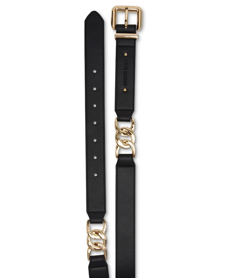 Steve Madden 1.18" Smooth Faux-Leather Belt