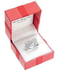 Effy Diamond Round & Baguette Crossover Statement Ring White Gold (3/4 ct. t.w.) (Also available 14k Gold)