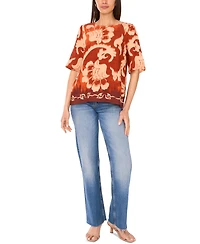 Sam & Jess Women's Paisley-Print Button-Back Shirt