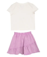 Rare Editions Little Girls 2-Piece Just Smile Crewneck T-Shirt and Skort Set