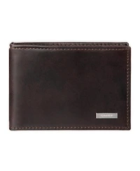 Calvin Klein Men's Rfid Two Tone Arcadia Leather Front Pocket Flick Bar Wallet