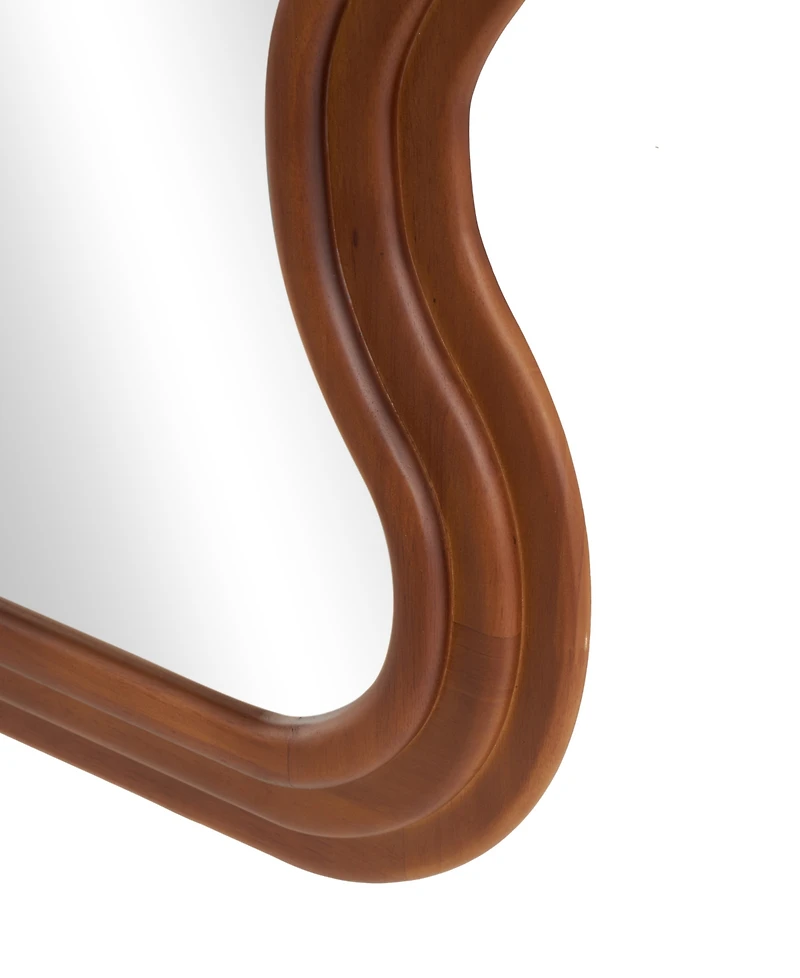 Rosemary Lane Wood 47" Wavy Modern Wall Mirror
