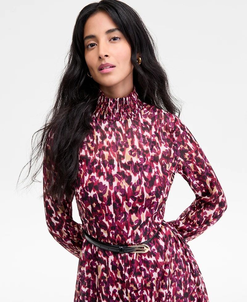 Halston Women's Printed Belted Maxi Dress