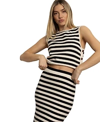 Sanctuary Women's Pull-On Side-Slit Midi Sweater Skirt