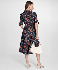 Calvin Klein Women's Short-Sleeve Midi Shirtdress