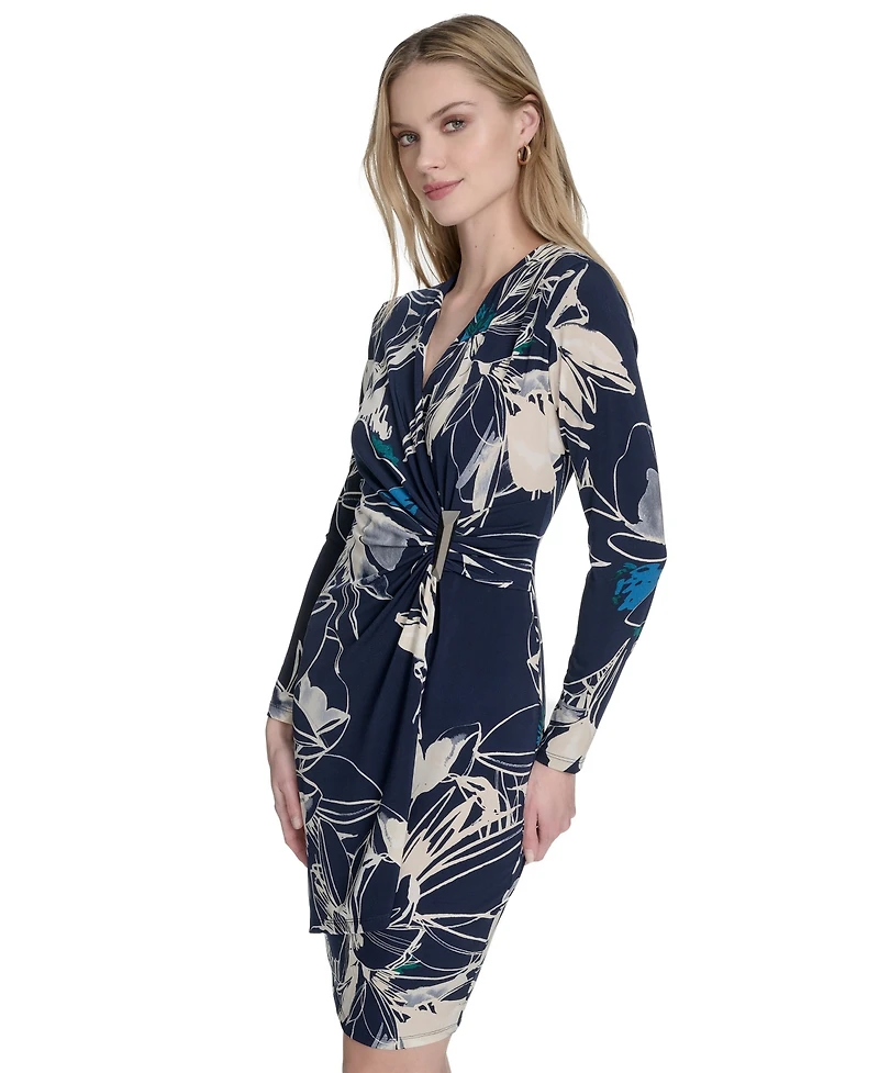 Calvin Klein Women's Twisted Long-Sleeve Sheath Dress
