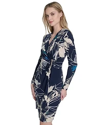 Calvin Klein Women's Twisted Long-Sleeve Sheath Dress