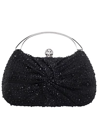 Nina Crystal Twist Chiffon and Satin Minaudiere Clutch Bag