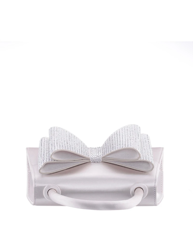 Nina Crystal Double Bow Handheld Satchel Bag