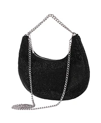 Nina All Over Crystal Crescent Moon Crossbody Bag