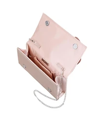Nina Large Crystal Flower Slim Clutch Bag