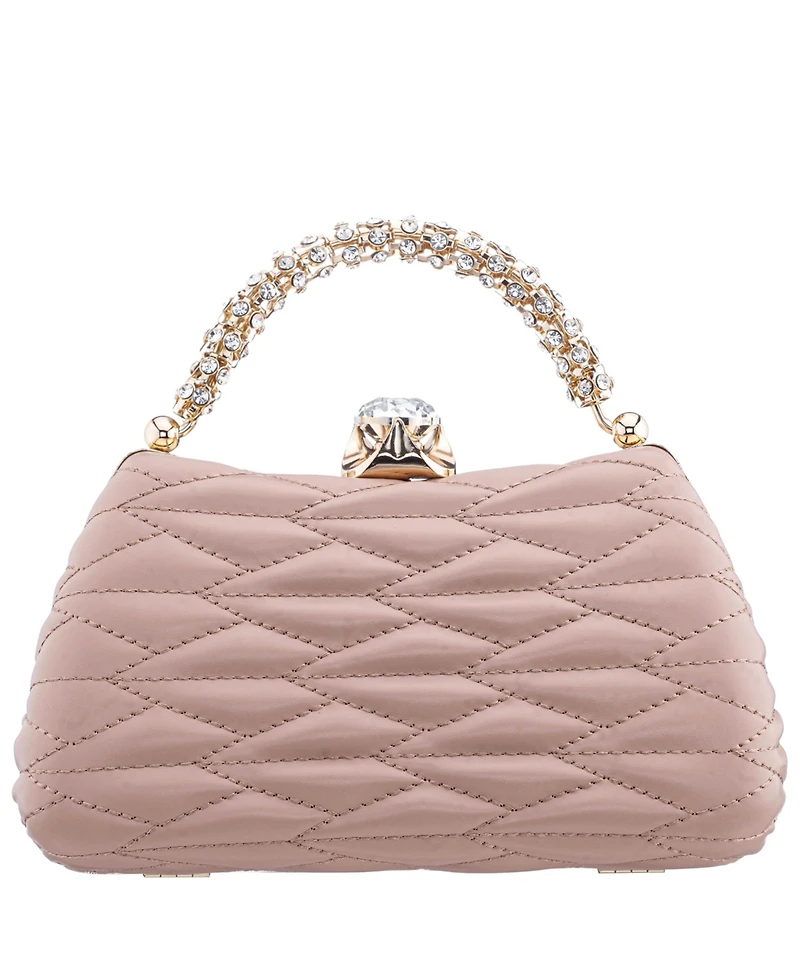 Nina Quilted Minaudiere Handle Clutch Bag