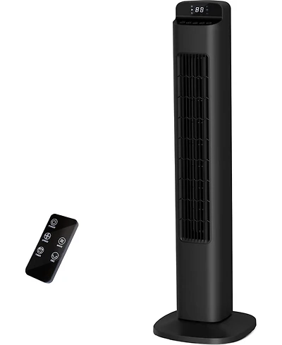 Cowsar Portable Tower Fan, 80°Oscillation Fan, with Remote Control, Standing Bladeless Fan, 5 Speeds and 3 Modes, Low Noise for Bedroom and Livin