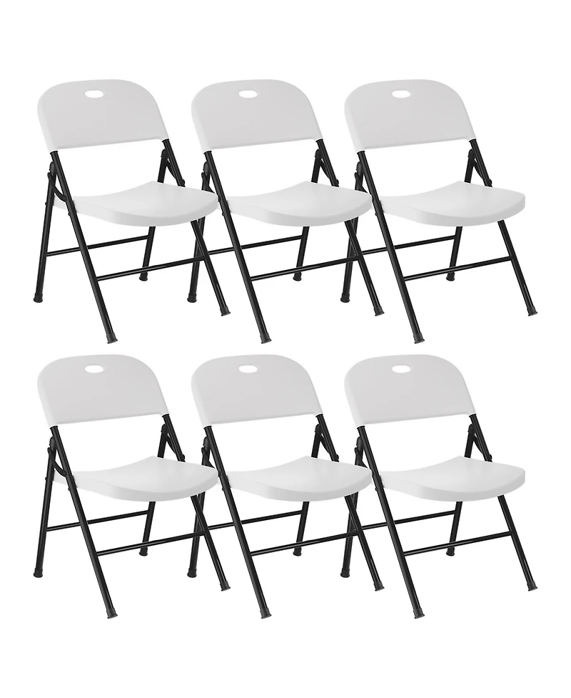 6-Pack Plastic Folding Chair Set