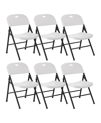 6-Pack Plastic Folding Chair Set
