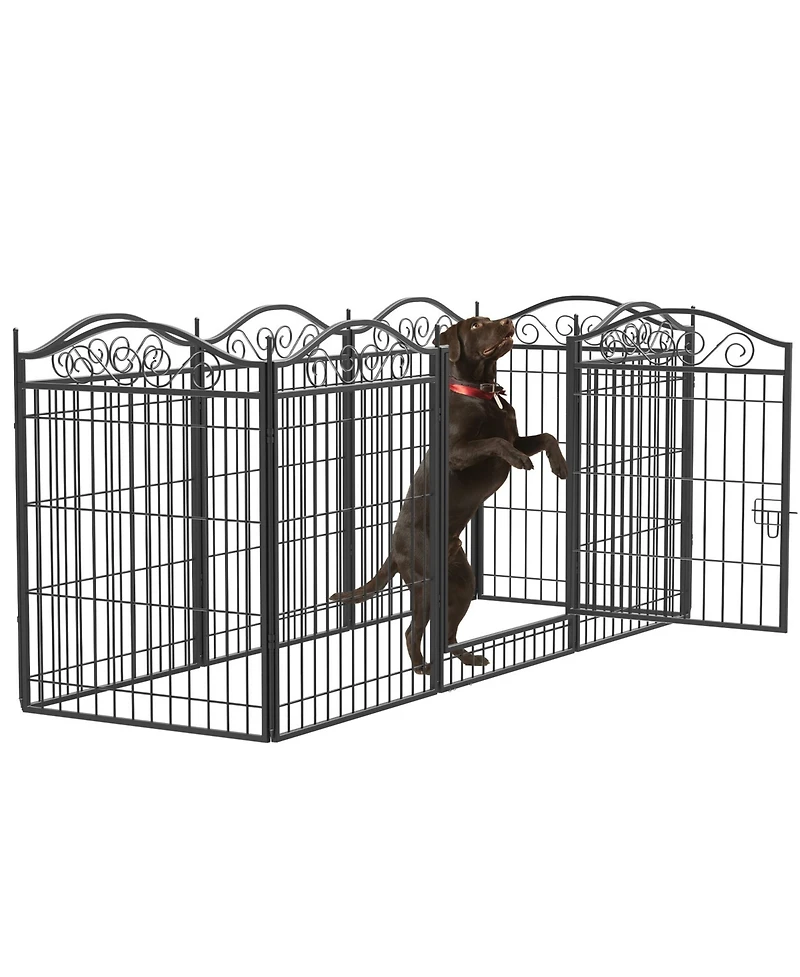 Bingopaw 8 Panels 34.6'' Heavy Duty Dog Playpen with Lock and Door,Outdoor Dog Exercise Fence