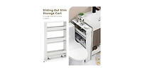 Rolling Kitchen Slim Storage Cart Mobile Shelving Organizer with Handle