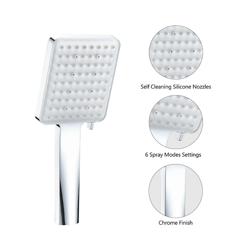 Rainsken Chrome high pressure multi function with hand held shower faucet