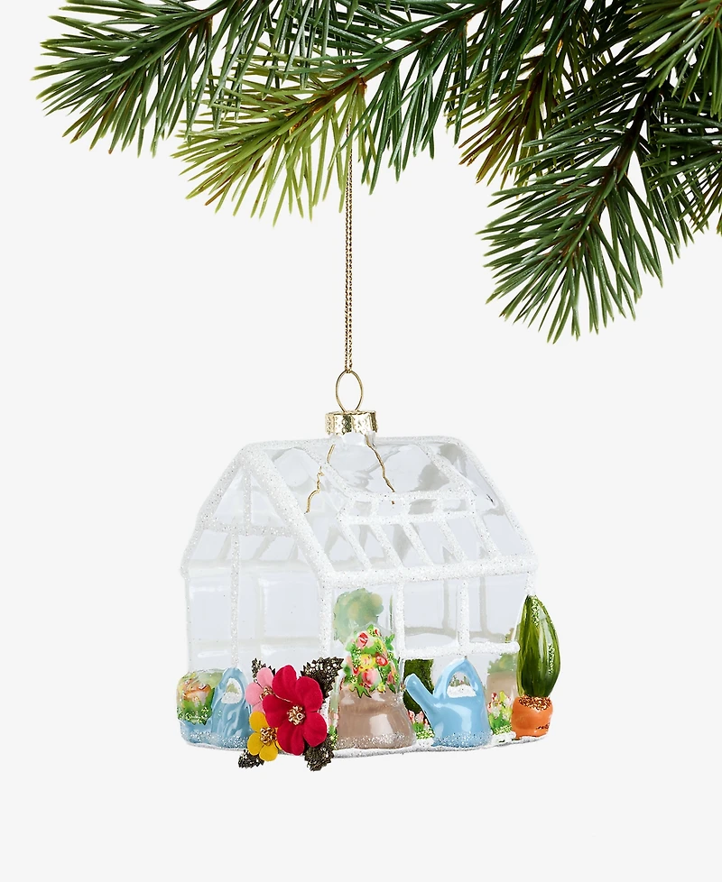 Holiday Lane Eclectic Charm Glass Greenhouse Ornament, Macy's Exclusive