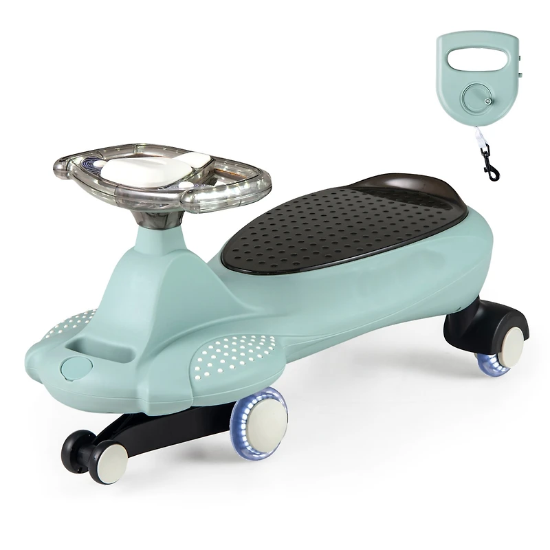 Wiggle Car with Hauling Rope Ride on Toy with Under-Seat Storage