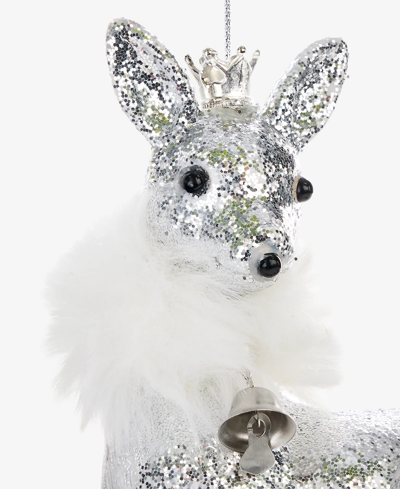 Holiday Lane Christmas Glitters Silver Reindeer Ornament, Macy's Exclusive