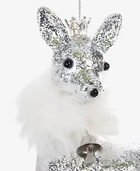 Holiday Lane Christmas Glitters Silver Reindeer Ornament, Macy's Exclusive