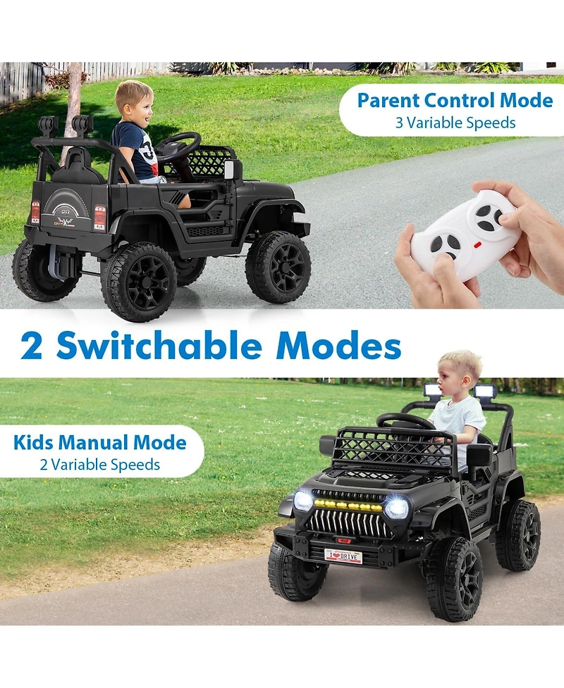 12V Kids Ride on Truck Car with Parental Remote and Music Player