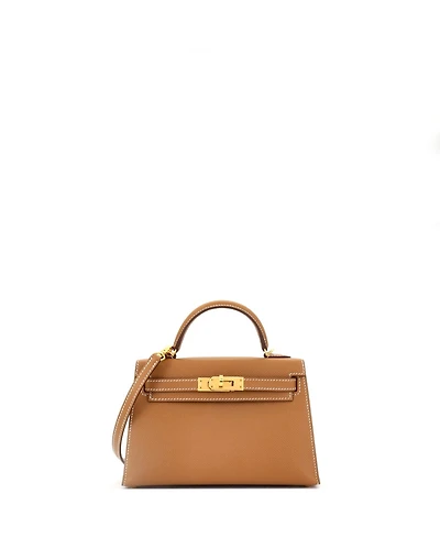Pre-Owned Hermes Kelly 20 Handbag Brown Epsom with Gold Hardware