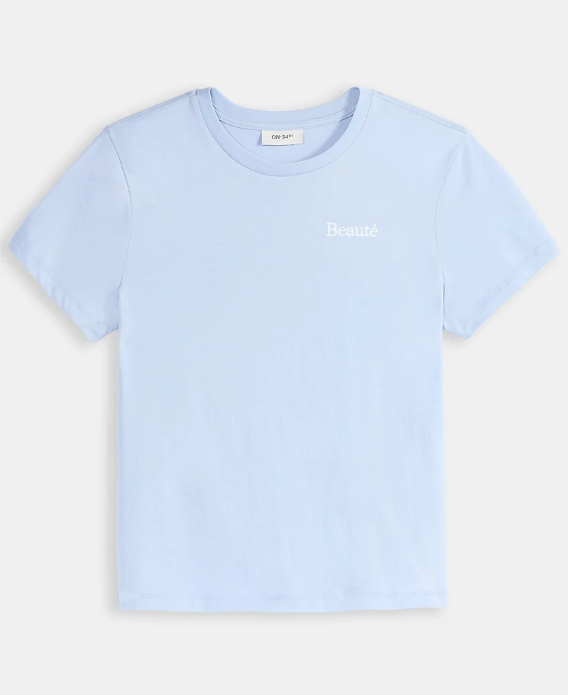 On 34th Women's Beaute Embellished Crewneck Tee, Exclusively at Macy's