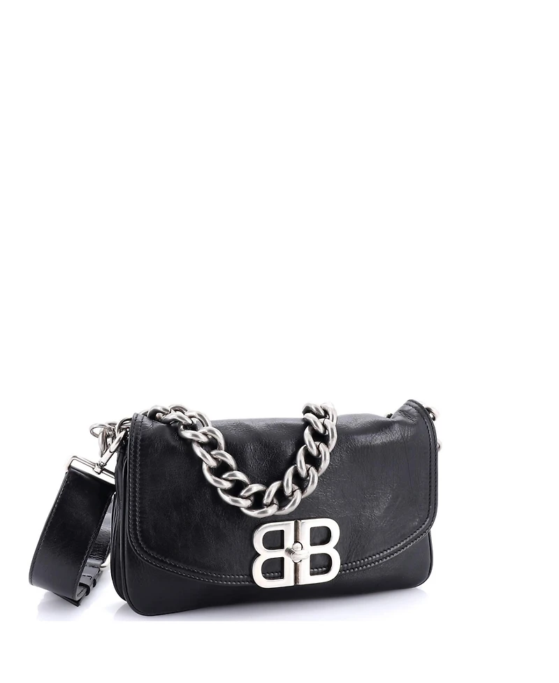 Pre-Owned Balenciaga Small Bb Soft Flap Bag Leather