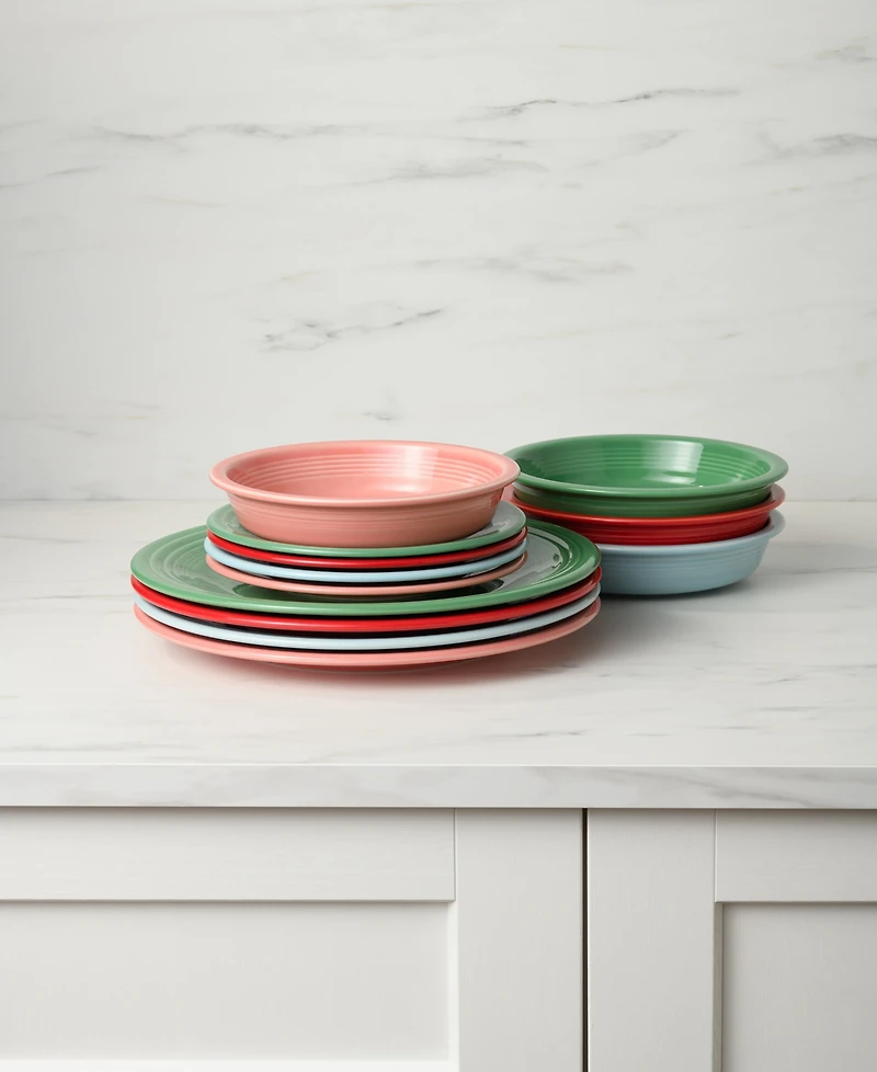 Fiesta Peppermint Frost Classic Rim 12-Pc. Dinnerware Set, Service for 4