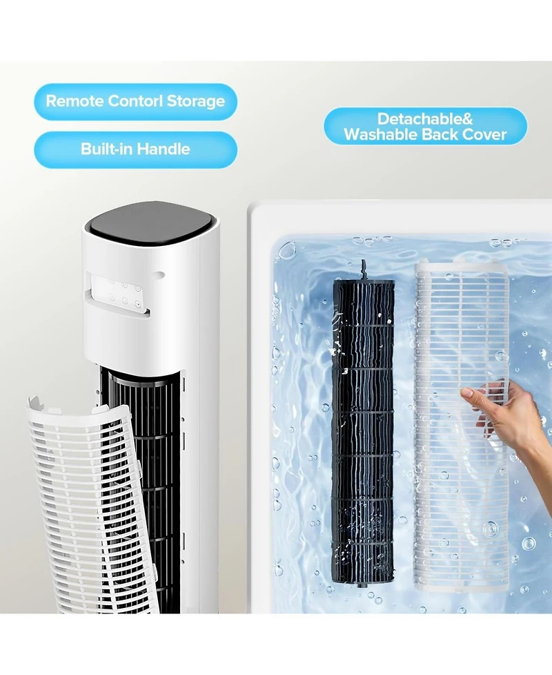 Cowsar Tower Fan for Bedroom, 85°Oscillating Fan for Indoors, 23ft/s Velocity 28dB Quiet Floor Fan with 3 Speed, 4 Modes, 12H Timer, Remote, Blad