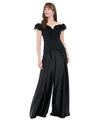 Muse Women's Scuba Crepe Ruffled-Neckline Top