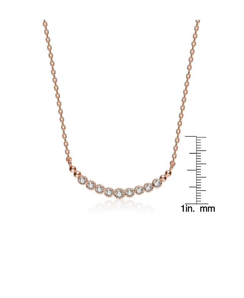 Sterling Silver Cubic Zirconia Bezel-Set Necklace