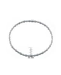 Sterling Silver White Gold Plated Cubic Zirconia Simplicity Necklace