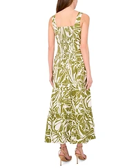 CeCe Women's Cotton-Blend Printed Sleeveless Maxi Dress