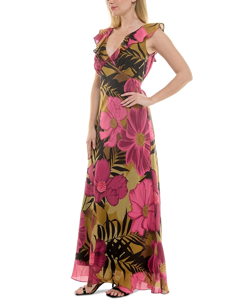 Taylor Women's Ruffled Sleeveless A-Line Dress