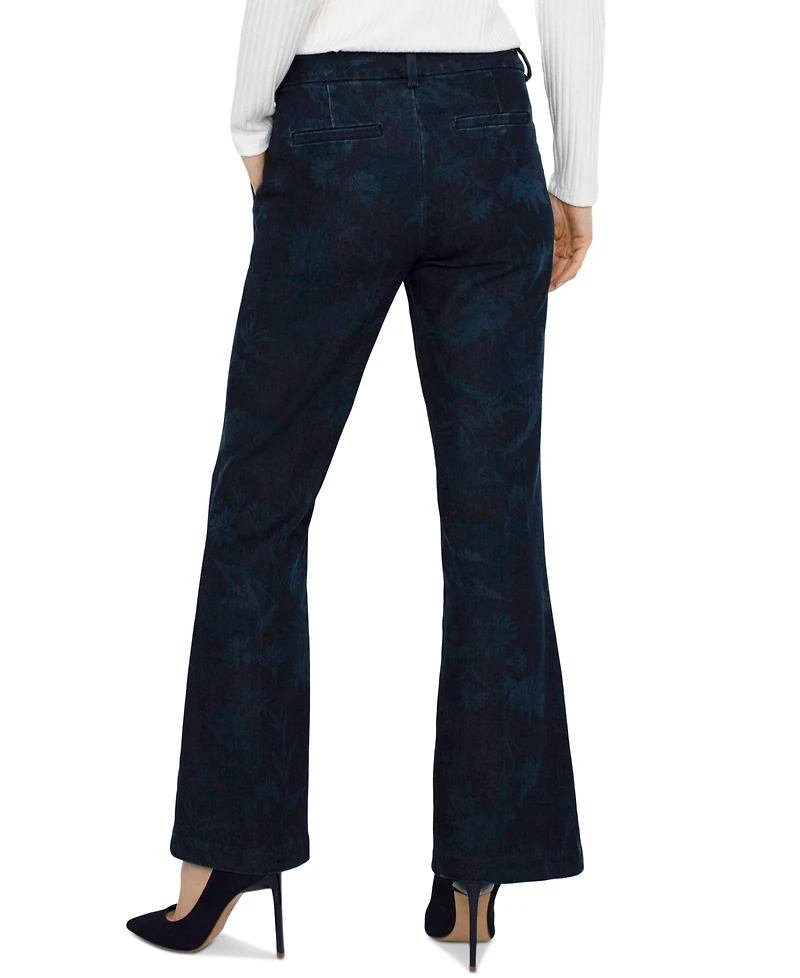 Liverpool Los Angeles Women's Floral Denim Kelsey Flare Pants