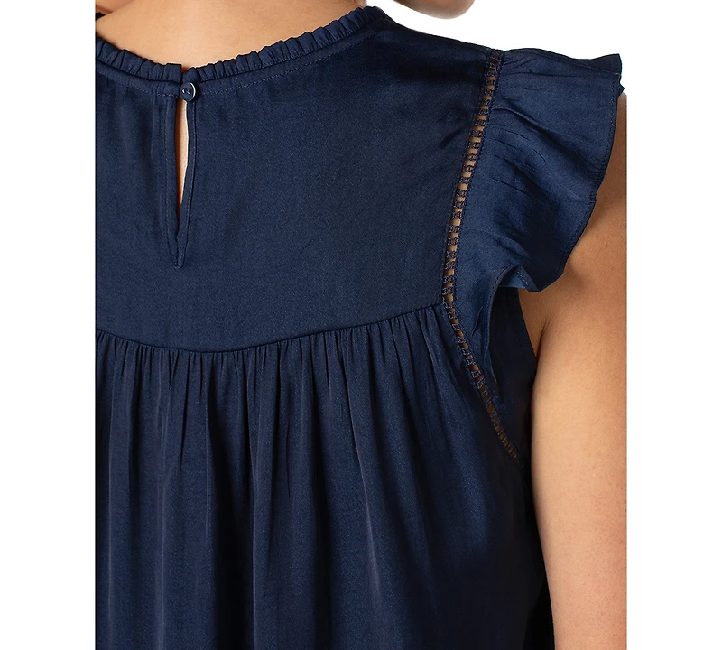 Liverpool Los Angeles Women's Flutter-Sleeve Woven Blouse