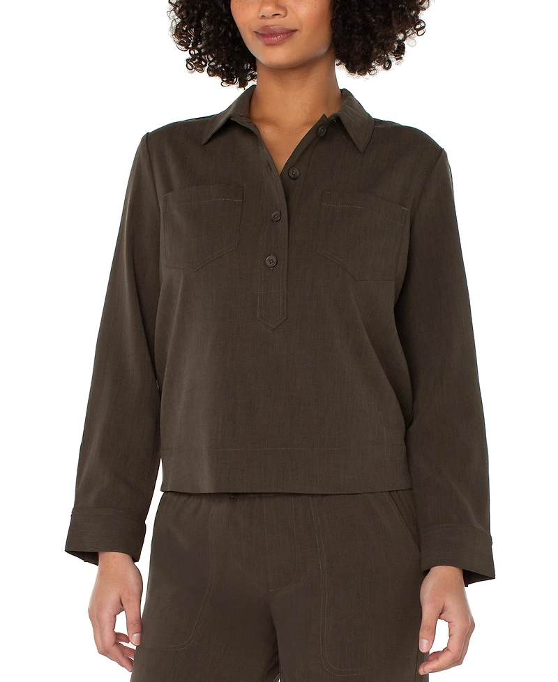 Liverpool Los Angeles Women's Popover Woven Shirt